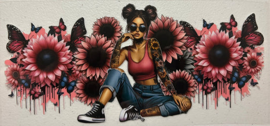 Pink Sunflower Girl