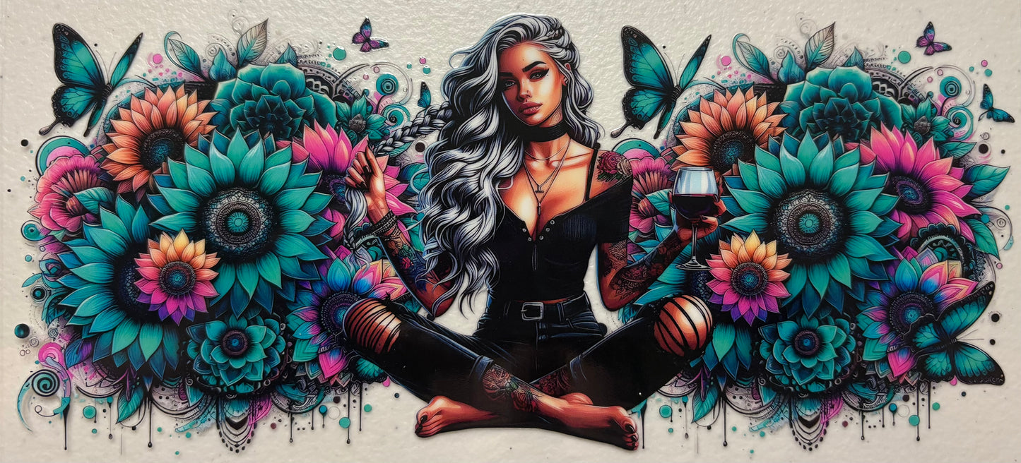Teal Sunflower Girl