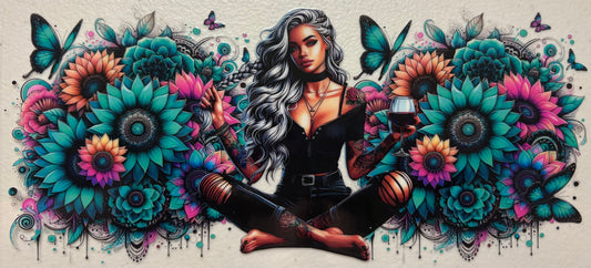 Teal Sunflower Girl